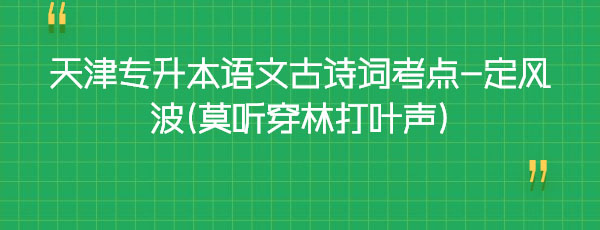 天津?qū)Ｉ菊Z(yǔ)文古詩(shī)詞考點(diǎn)-定風(fēng)波(莫聽(tīng)穿林打葉聲)