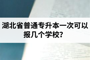 湖北省普通專升本一次可以報幾個學校？