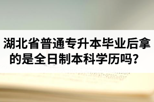 湖北省普通專升本畢業(yè)后拿的是全日制本科學(xué)歷嗎？