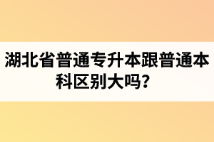 湖北省普通專升本跟普通本科區(qū)別大嗎？專升本專業(yè)課考什么內(nèi)容？