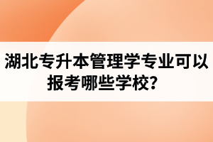 湖北專升本管理學(xué)專業(yè)可以報(bào)考哪些學(xué)校？屬于管理學(xué)的專業(yè)有哪些？