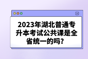 2023年湖北普通專升本考試公共課是全省統(tǒng)一的嗎？