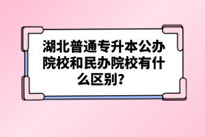 湖北普通專升本公辦院校和民辦院校有什么區(qū)別？