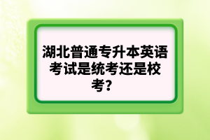 湖北普通專升本英語(yǔ)考試是統(tǒng)考還是?？?？