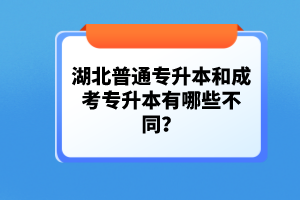 湖北普通專升本和成考專升本有哪些不同？