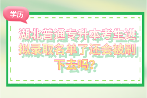 湖北普通專升本考生進(jìn)擬錄取名單了還會(huì)被刷下去嗎？