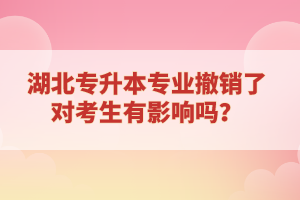 湖北專升本專業(yè)撤銷了對考生有影響嗎？