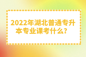 2022年湖北普通專升本專業(yè)課考什么？