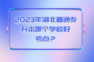 2023年湖北普通專升本哪個學(xué)校好考點(diǎn)？