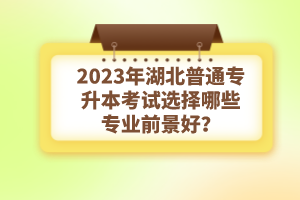 2023年湖北普通專升本考試選擇哪些專業(yè)前景好？