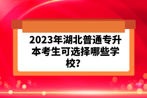 2023年湖北普通專升本考生可選擇哪些學(xué)校？