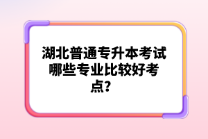 湖北普通專升本考試哪些專業(yè)比較好考點(diǎn)？