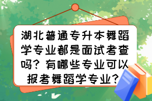 湖北普通專(zhuān)升本舞蹈學(xué)專(zhuān)業(yè)都是面試考查嗎？有哪些專(zhuān)業(yè)可以報(bào)考舞蹈學(xué)專(zhuān)業(yè)？