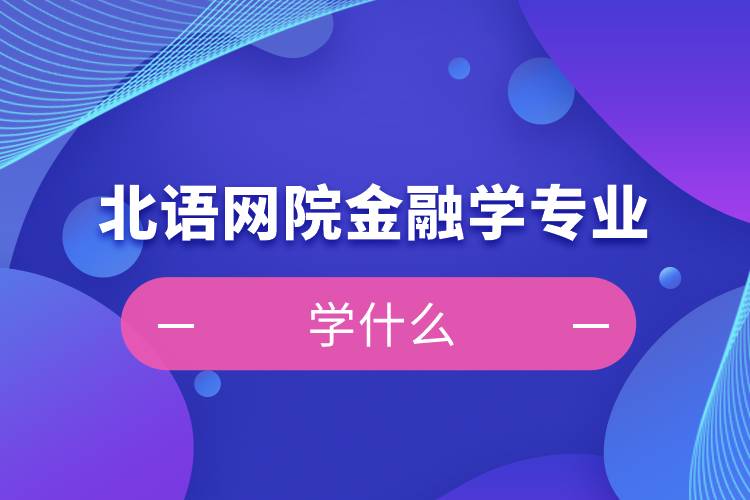 北語網(wǎng)院金融學專業(yè)學什么