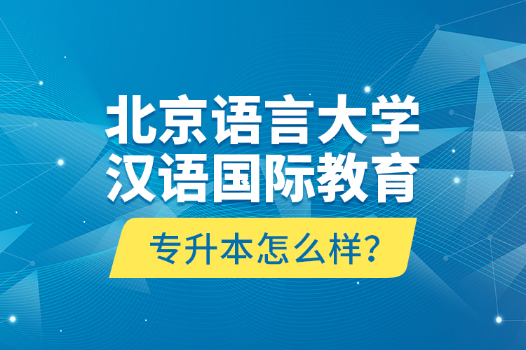 北京語言大學(xué)漢語國際教育專升本怎么樣？