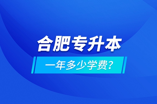 合肥專升本一年多少學(xué)費(fèi)？