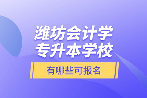 濰坊會(huì)計(jì)學(xué)專(zhuān)升本學(xué)校有哪些可報(bào)名？
