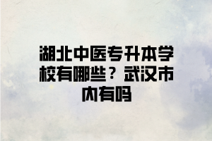 武漢有可以報中醫(yī)類專業(yè)的湖北普通專升本學校嗎？