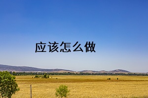 應(yīng)該怎么做 應(yīng)該怎么做