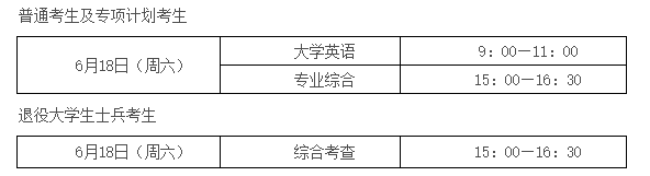 考試時(shí)間安排