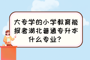 大專學(xué)的小學(xué)教育能報考湖北普通專升本什么專業(yè)？